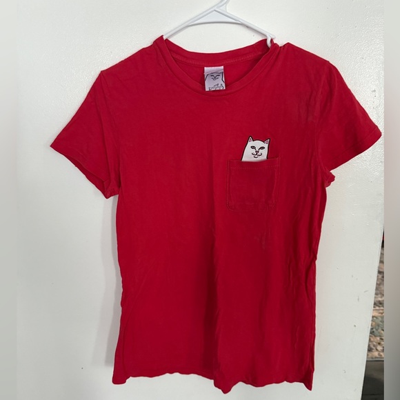 Ripndip Other - Ripndip Bright Red Cat Pocket Tee